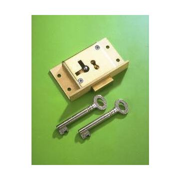 243 Brass 76mm Right Hand 2 Lever Cut Cupboard Lock To Differ