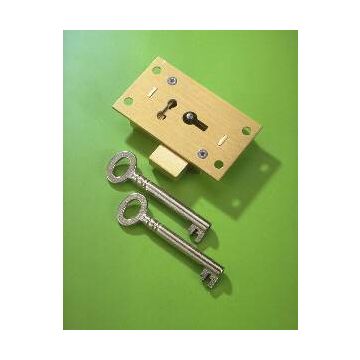 249 Brass 38mm 4 Lever Straight Cupboard Lock To Differ