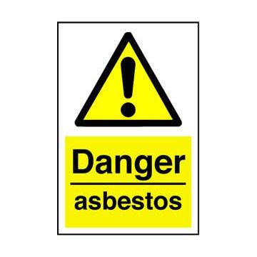 Danger Asbestos 200Mm X 300Mm Rigid Plastic Sign