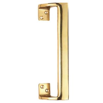 Aa90 230Mm P.Brass Oval Grip Cranked Pull Handle