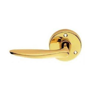 M65 P.Brass Victorian Round Rose Door Handle