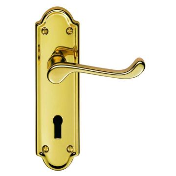 DL17 Ashtead Lock Door Handle Polished Brass