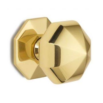1751C 76mm P.Brass Octagonal Centre Door Knob