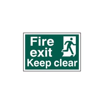 1513 Fire Exit  Keep Clear (Text Only) Sign