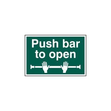 1523 Push Bar To Open (Text Only)  Sign