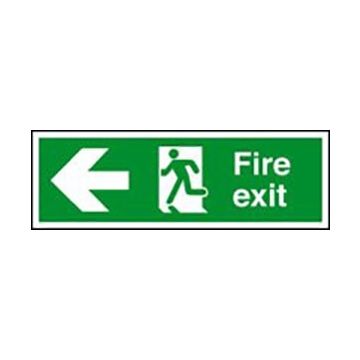 Fire Exit Arrow Left 400Mm X 150Mm Rigid Plastic Sign