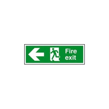 Fire Exit Arrow Left 600Mm X 200Mm Rigid Plastic Sign
