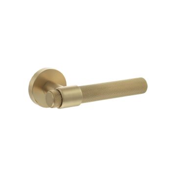 Senza Pari Andretta Lever Handle on Round Rose Satin Brass