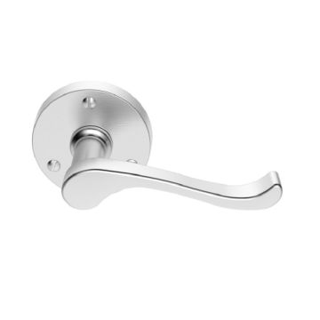 DL56SC Victorian Scroll Round Rose Door Handle Satin Chrome