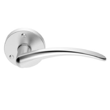 DL66SC Victorian Wing Round Rose Door Handle Satin Chrome