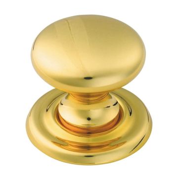 DL47/C 36mm Victorian Cupboard Door Knob Polished Brass