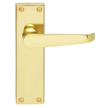 M30S Victorian Long Latch Door Handle Polished Brass