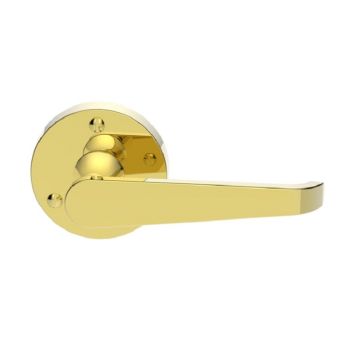 M32 Victorian Round Rose Door Handle Polished Brass