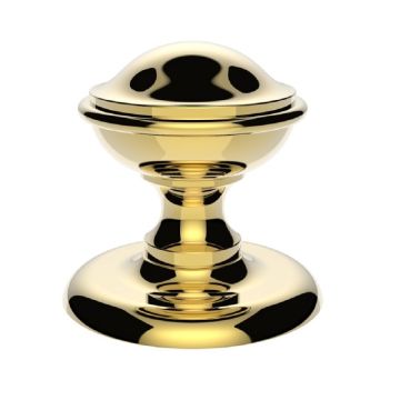 M60 Victorian Round Centre Door Knob Polished Brass
