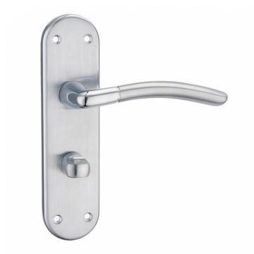 Fortessa Amalfi Bathroom Backplate Door Handle Chrome Duo