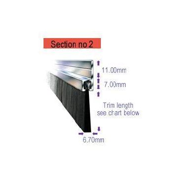 FS2/15 15mm Brush Draught Excluder 3M Length Aluminium Carrier