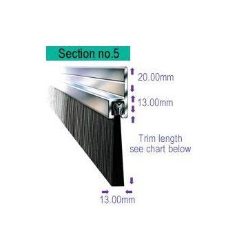 FS5/66 66mm Brush Draught Excluder 3M Length Aluminium Carrier