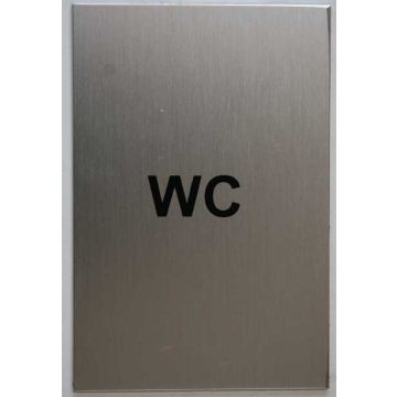 152Mm X 102Mm Satin Aluminium Wc Symbol
