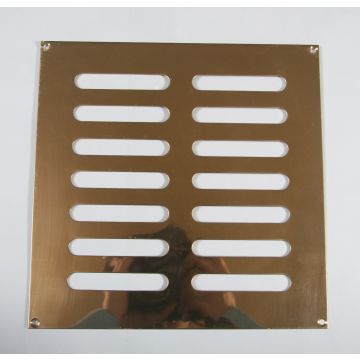 229 x 229mm Plain Slotted Vent Polished Brass HD3764