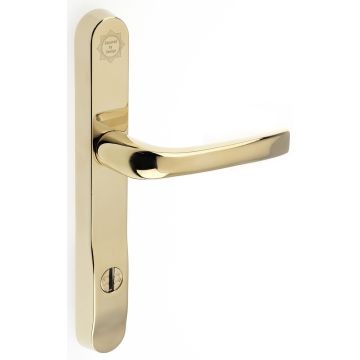 Mila ProSecure Polished Gold Multipoint Lever Door Handles 240mm Plate