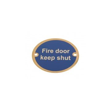 Fire Door Keep Locked 75Mm Polished Stainless Sign