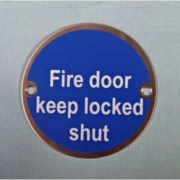 Fire Door Keep Locked Shut 75Mm Aluminium Sign