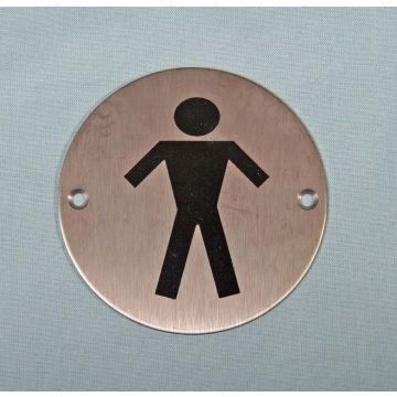 Male Symbol 75Mm Satin Stainless Sign