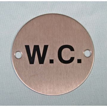Wc Symbol 75Mm Satin Stainless Sign