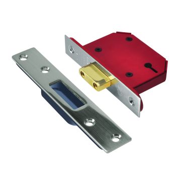 Union Strongbolt 3 Lever Deadlock Satin Stainless 63mm J2103