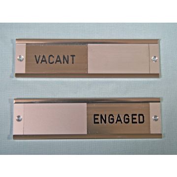 Vacant/Engaged Slide Panel Satin Aluminium Sign 